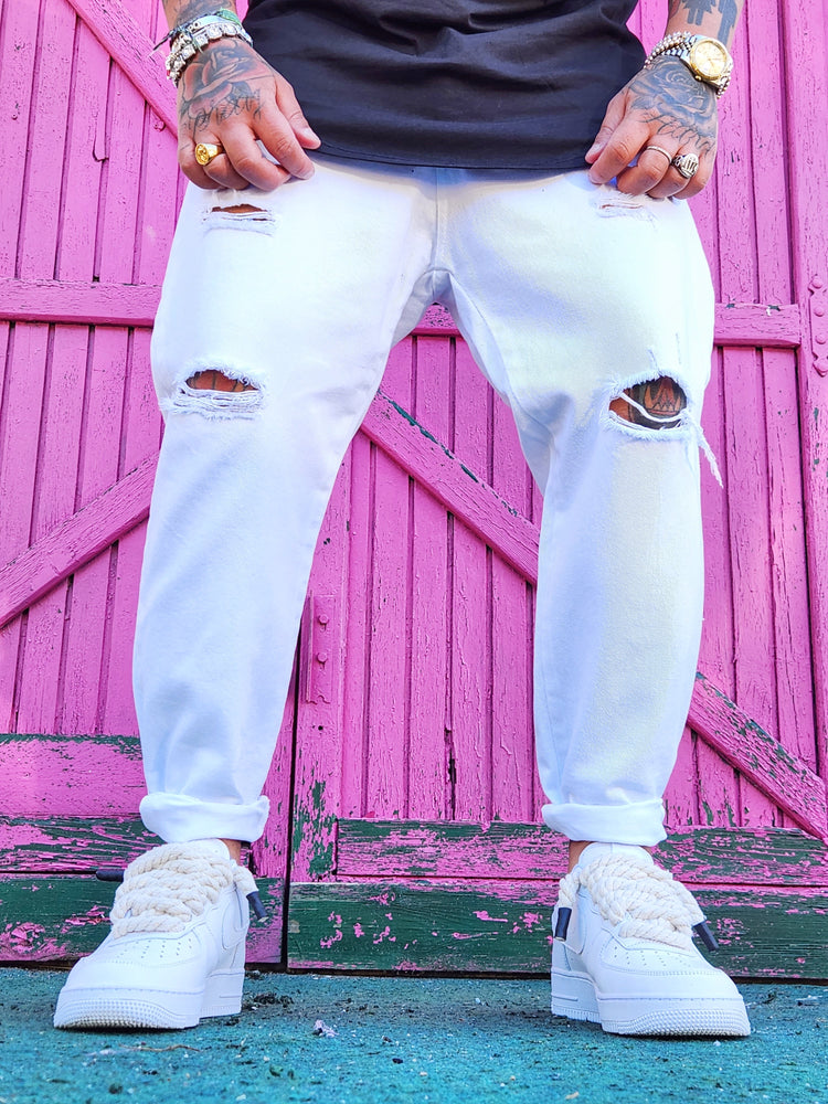 Jeans Live Strappato White