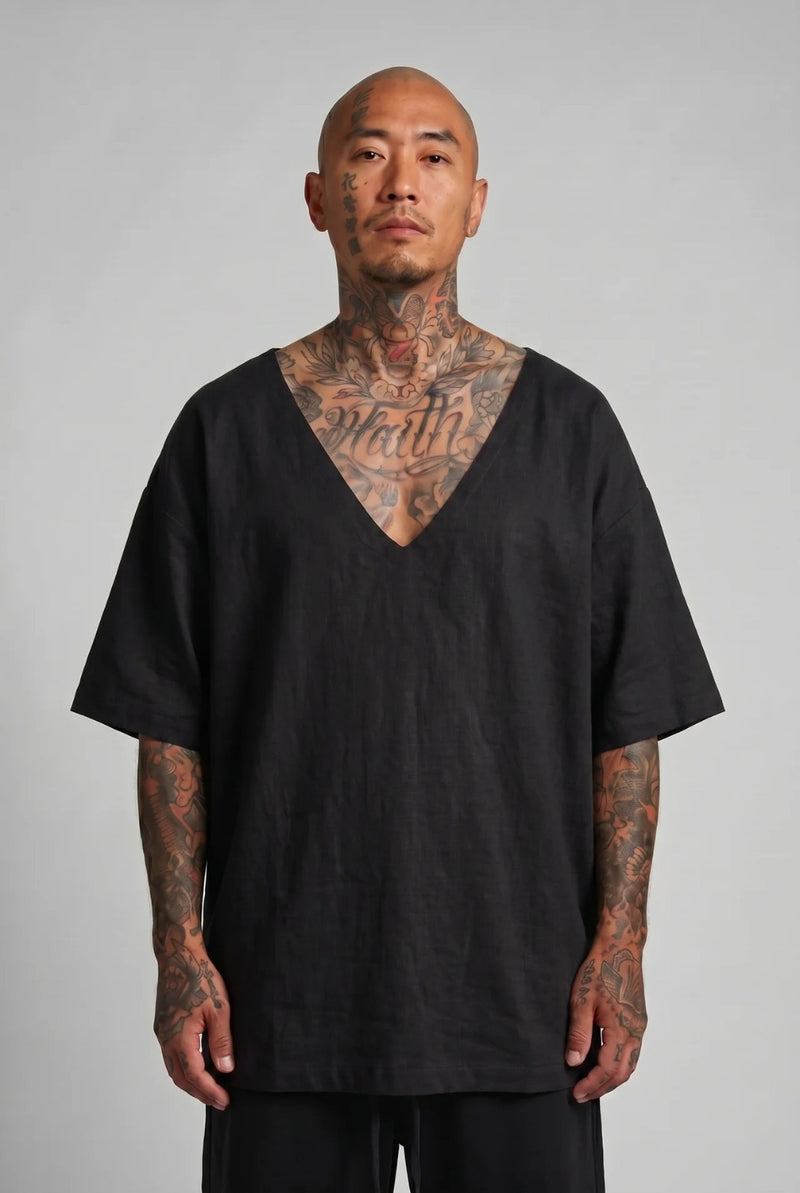 T-shirt Lino Scollo Over Black