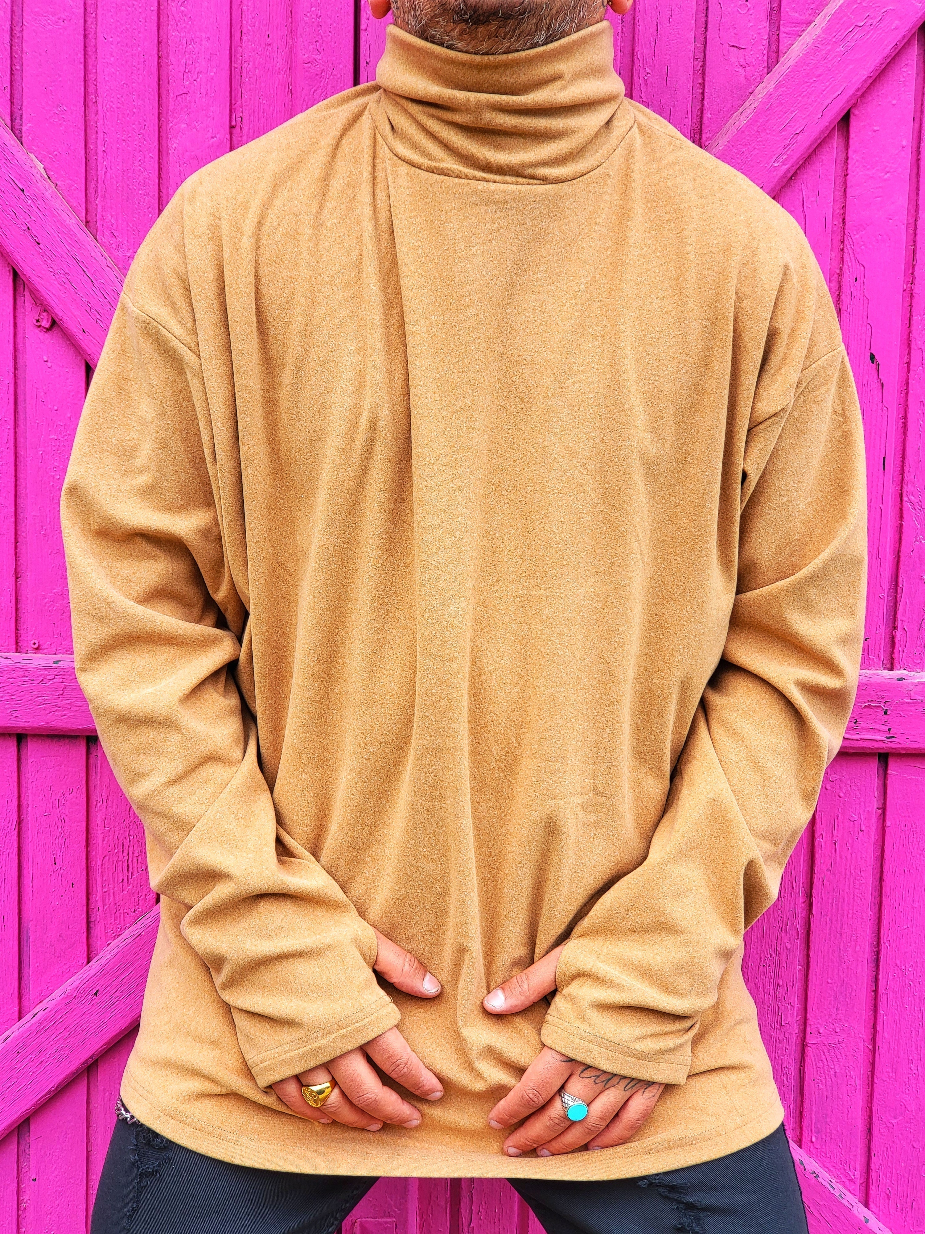 Felpone Collo Alto Camel