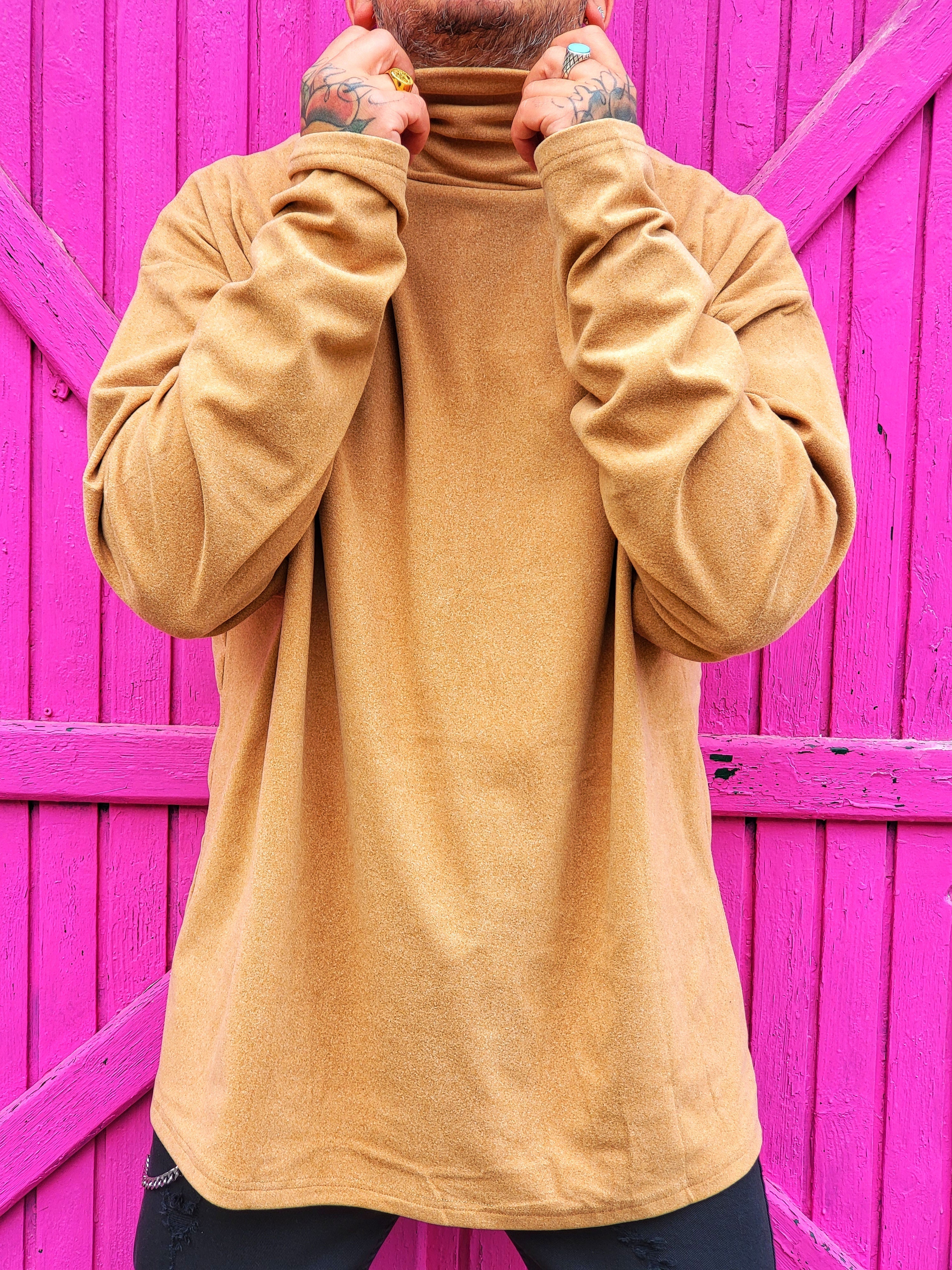 Felpone Collo Alto Camel