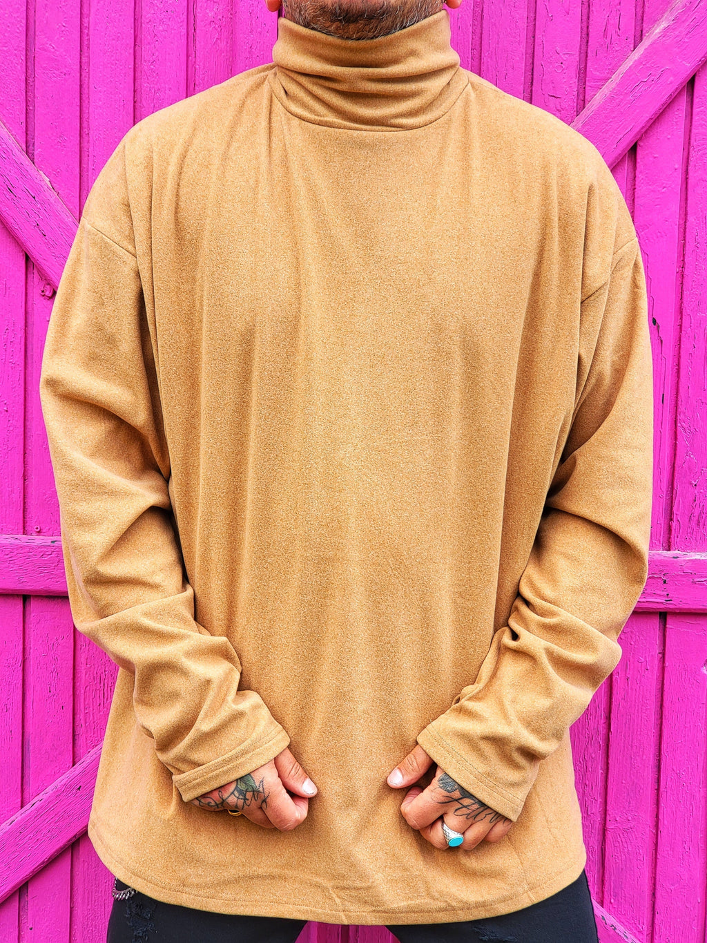 Felpone Collo Alto Camel