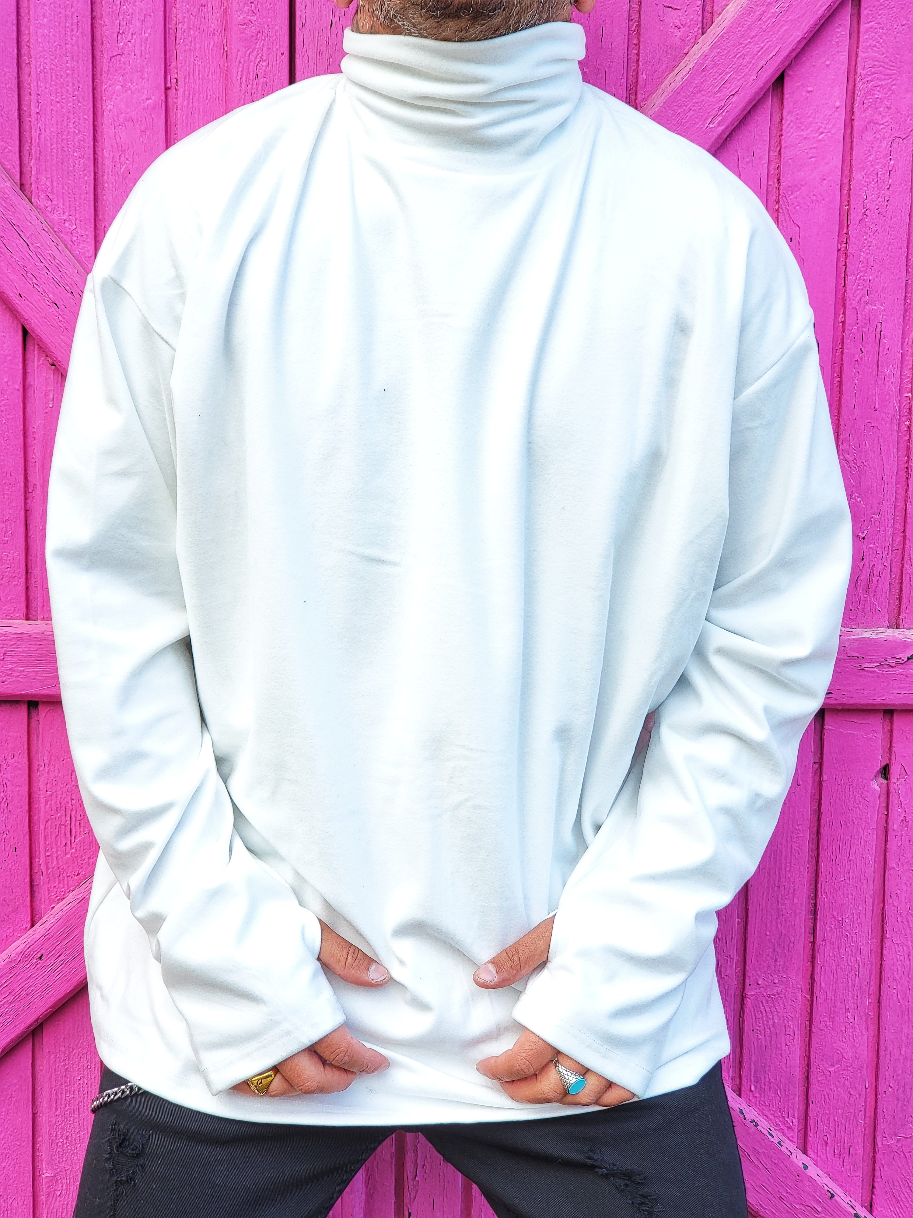 Felpone  Collo Alto White