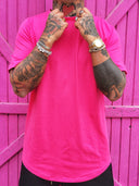 T-Shirt Arrotondata Fuxia