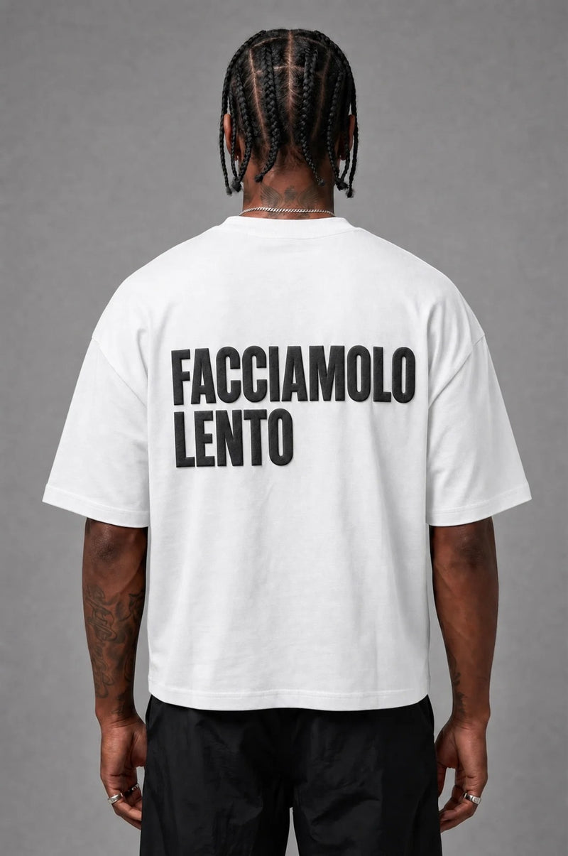 T-Shirt Facciamolo Lento White Black