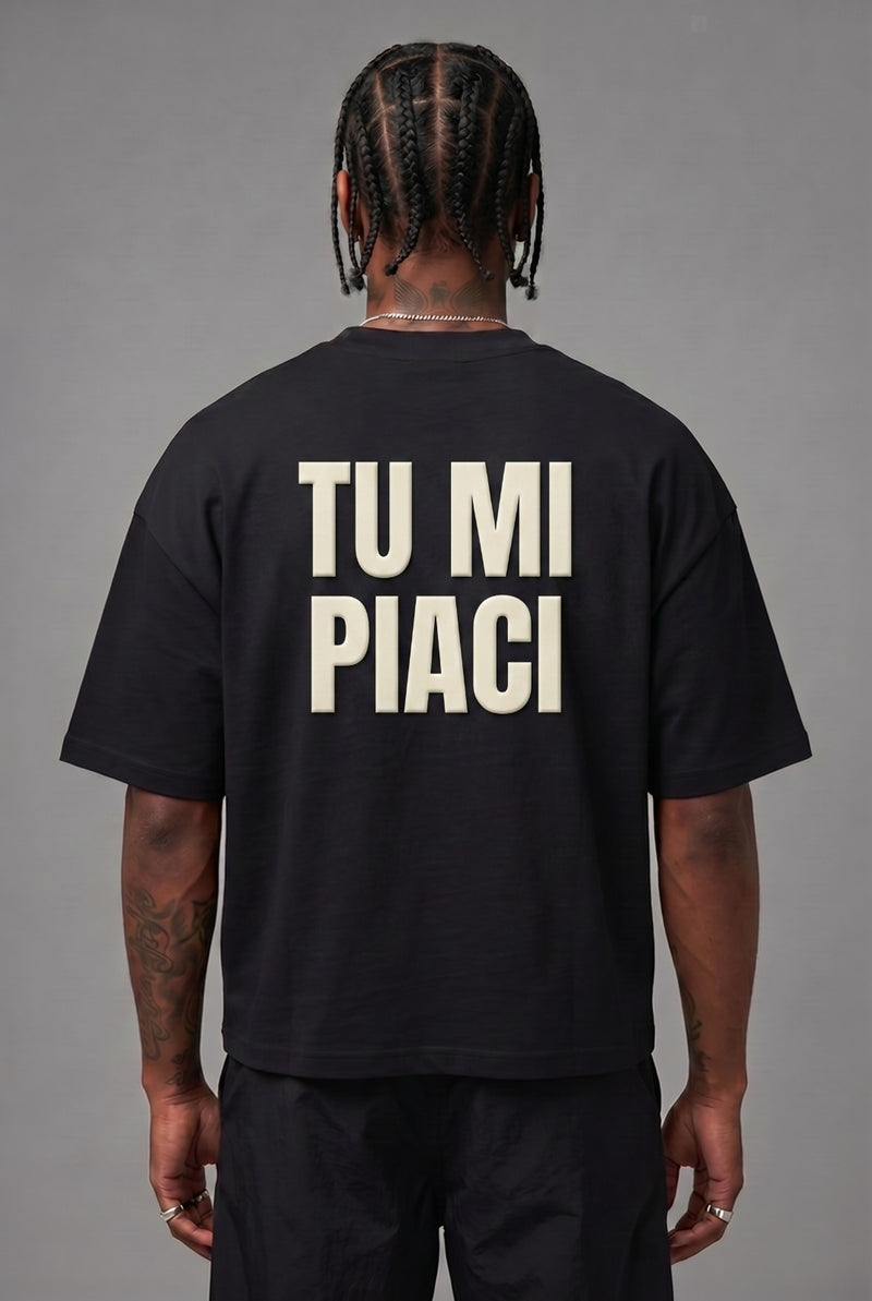 T-Shirt Tu Mi Piaci Black/Cream