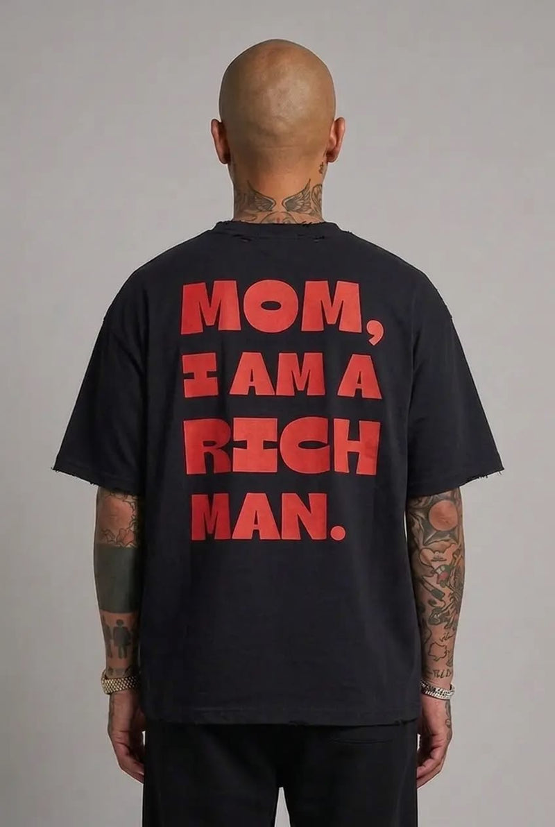 T-shirt Sfrangiata Rich Man Black