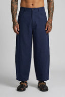 Pantalone Balloon Lino Blu