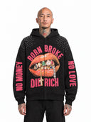 Felpa Zip Diamond Rich Black