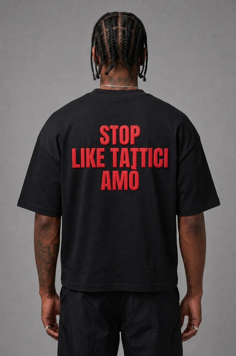T-Shirt Stop Like Tattici Amo Black Red