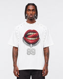 T-shirt Lips Bottons White