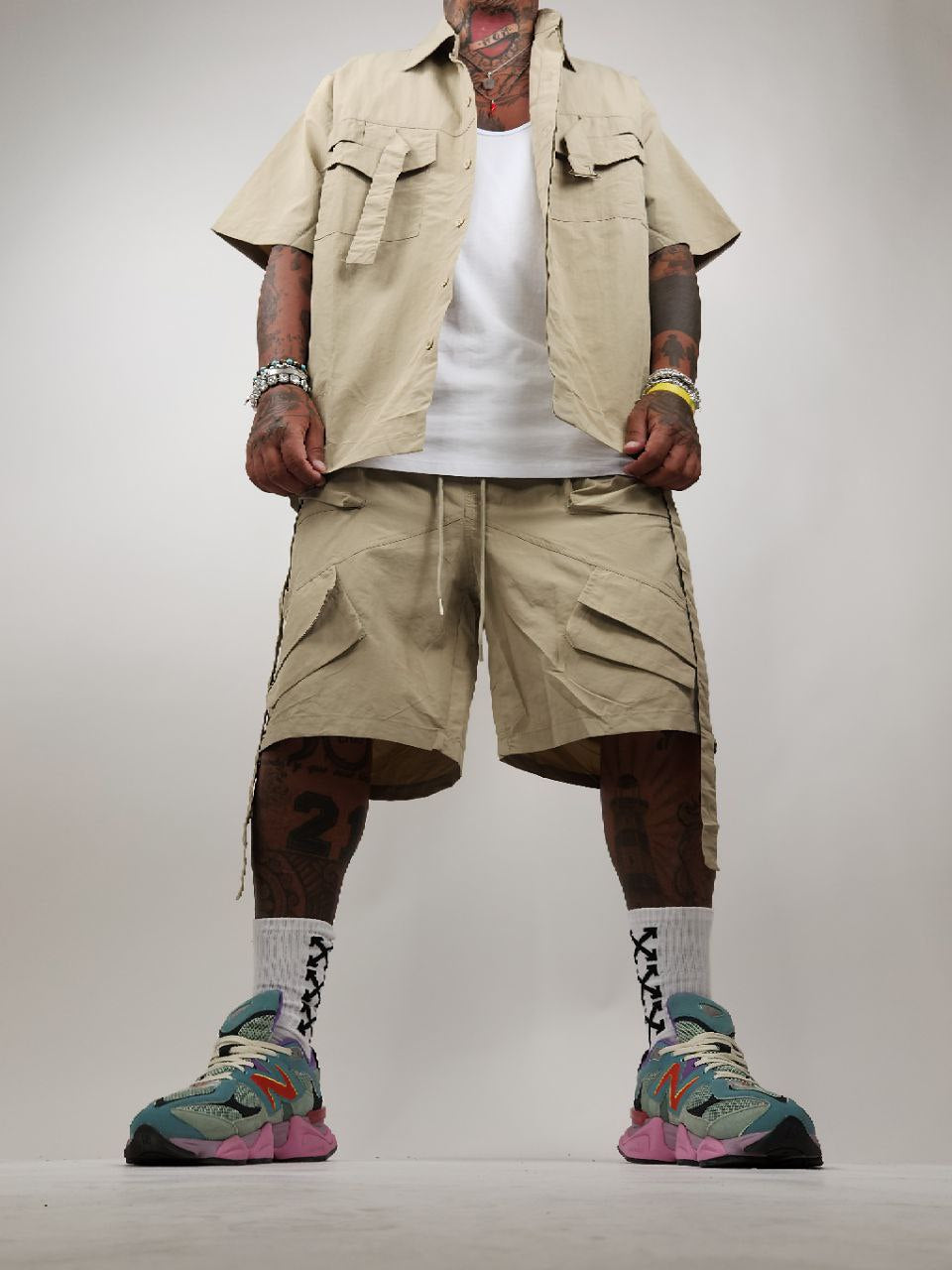 Completo Maldive Beige 2 pezzi camicia + bermuda