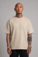 T-shirt Sfrangiata Rich Man Beige