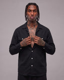 Camicia Misto Lino Black