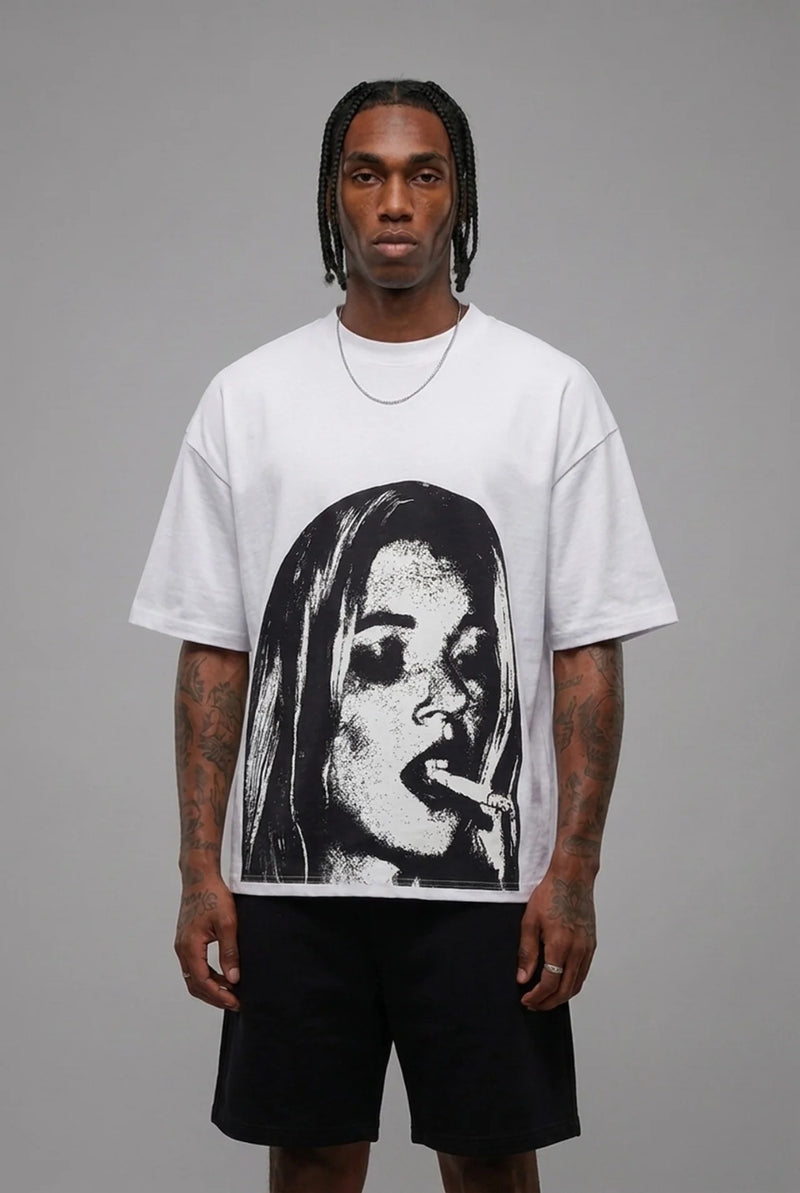 T-shirt Lady Smoking White
