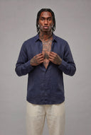 Camicia Blu Night Deluxe 100% Lino
