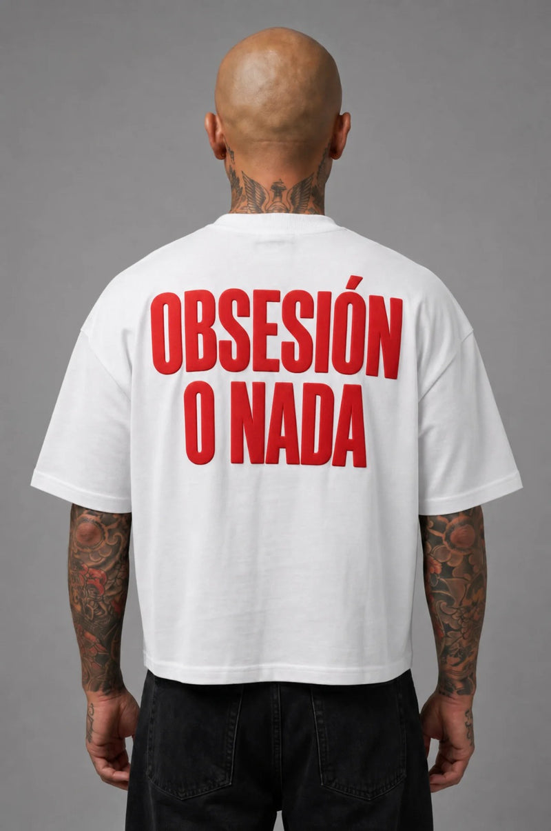 T-Shirt Obsesìon O Nada White Red