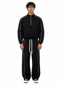 Completo Tuta Mezza Zip Line Black