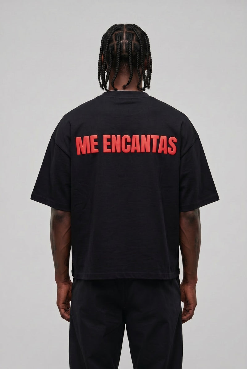 T-Shirt Me Encantas Black Red