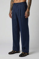Pantalone Lino Elegant Blu