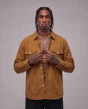 Camicia Misto Lino Coffee