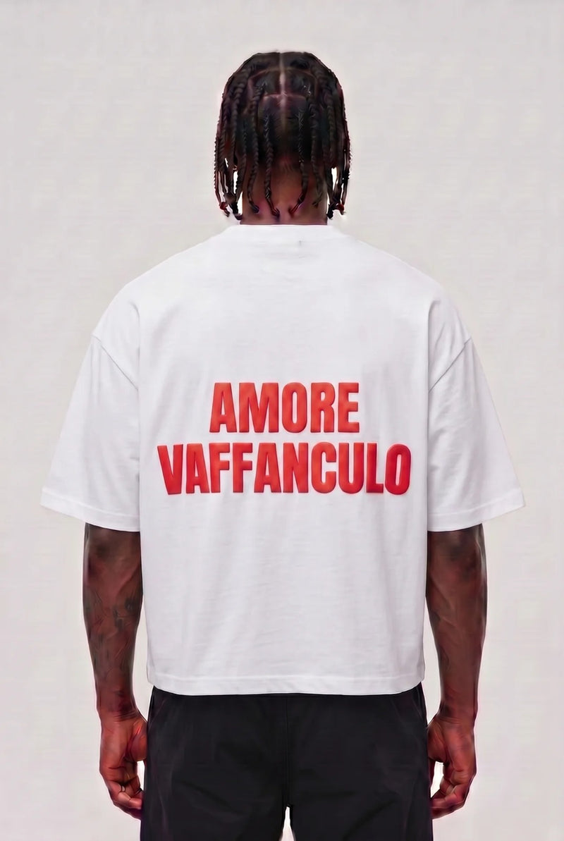 T-Shirt Amore Vaffanculo White Red