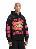 Felpa Zip Diamond Rich Black