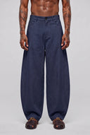 Pantalone Balloon Lino Blu