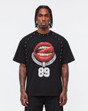 T-shirt Lips Bottons Black