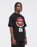 T-shirt Lips Bottons Black