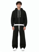 Completo Tuta Felpato Zip Black