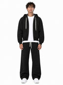Completo Tuta Felpato Zip Black