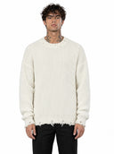 Maglione Girocollo Sfrangiato White