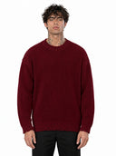 Maglione Girocollo Sfrangiato Bordeaux