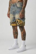 Bermuda Jeans Strappato Military