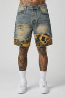 Bermuda Jeans Strappato Military