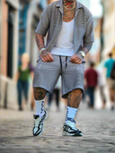 Completo Bali Grey 2 pezzi camicia + bermuda
