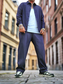 Completo Lino Rashford Blu 2 pezzi camicia + pantalone