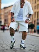Completo San Francisco White 2 pezzi camicia + bermuda