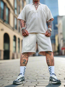 Completo Milik Beige 2 pezzi t-shirt + bermuda