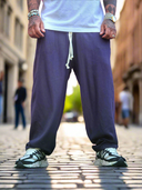 Pantalone Lino Japan Blu