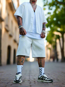 Completo San Francisco White 2 pezzi camicia + bermuda