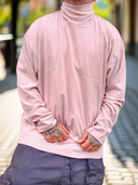Felpone Collo Alto Rosa