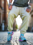 Pantalone Tuta Cargo Beige