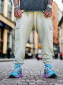 Pantalone Tuta Cargo Beige