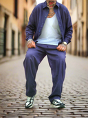 Completo Lino Rashford Blu 2 pezzi camicia + pantalone