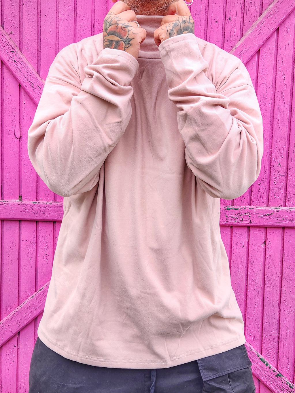 Felpone Collo Alto Rosa
