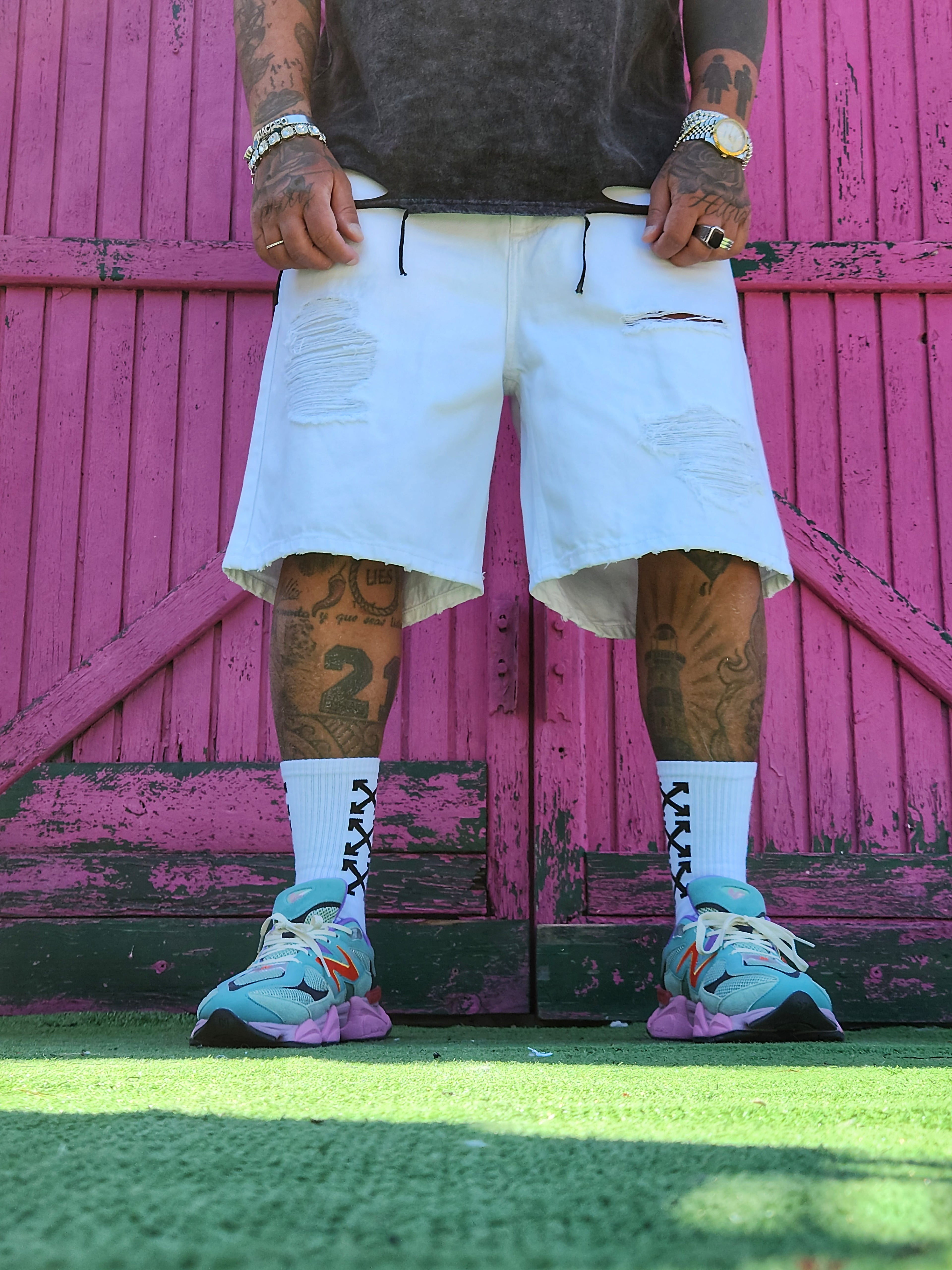 Bermuda Ramirez Strappato White