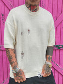 T-Shirt Maglina Sfrangiata Cream