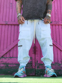 Pantalone Cargo Zip White