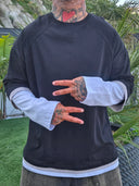 T-Shirt Raglan Over Black